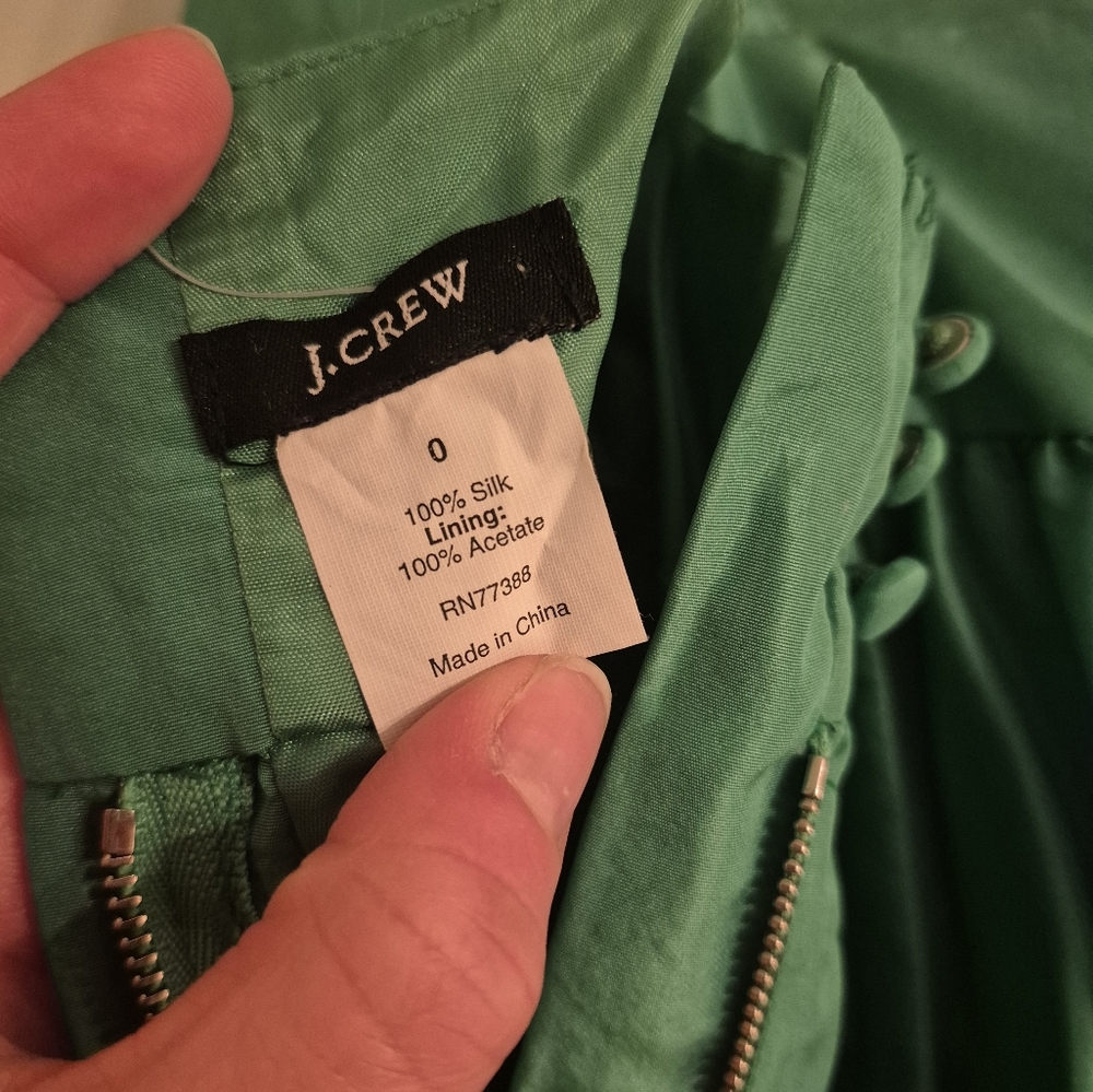 J CREW Ballerina Dress Sz 0 Emerald Green - Picture 4 of 5